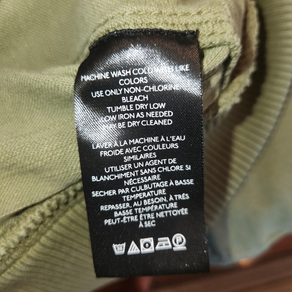 We The Free Army/Olive Green Carmen Moto Jacket With Hood Size S Sweatshirt Feel - Picture 14 of 16